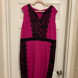 Pink and Black Dress with laces sides on the skirt